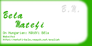 bela matefi business card